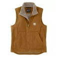 thumbnail image 3 of Carhartt 104277-DKB Men's Duck Sherpa-Lined Mock Neck Vest 2XL Carhartt Brown, 3 of 4