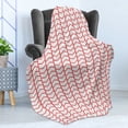 thumbnail image 4 of Modern Soft Flannel Fleece Throw Blanket, Geometrical Chevron Lines and Triangle Shaped Border Seem Artwork Image, Cozy Plush for Indoor and Outdoor Use, 70" x 90", Dark Coral and White, by Ambesonne, 4 of 5