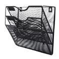 thumbnail image 2 of Organizador de archivos de pared de malla, soporte para colgar con 3 bolsillos, estante para revistas de Metal, soporte de 3 niveles para la escuela, 2 of 8
