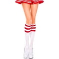 thumbnail image 2 of Music Legs Women's Acrylic Knee High Retro Sock, Style 5726 5726-WHITE/RED, 2 of 2