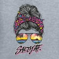 thumbnail image 2 of Messy Bun Salty AF | Cool Neon Leopard Print Bandana | Fashion Ladies Racerback Sleeveless Top, Heather Grey, S, 2 of 5