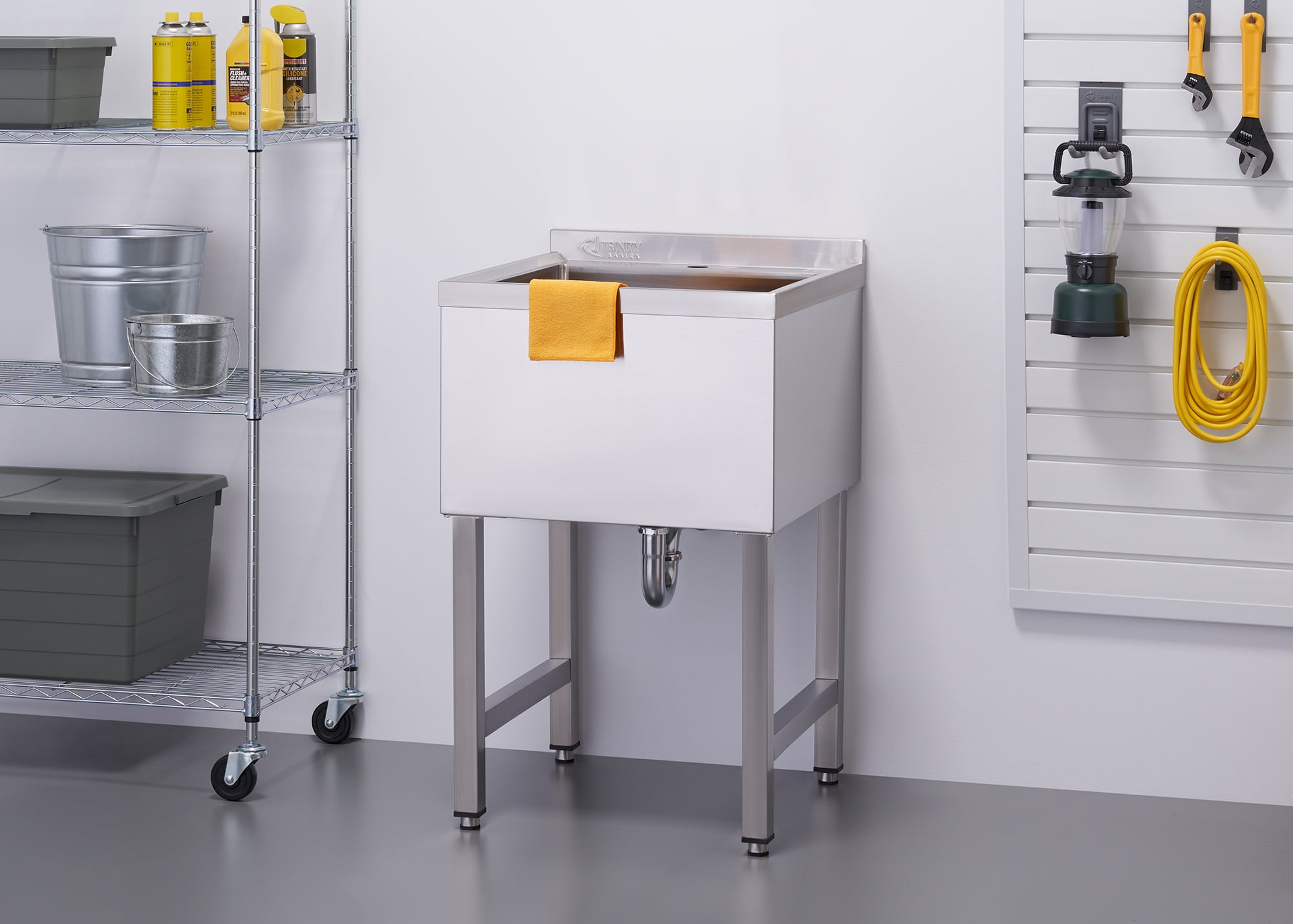 TRINITY BASICS EcoStorage® | 18x16x13 Basin | Stainless Steel Utility Sink | NSF | Chrome