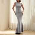 thumbnail image 5 of JGGSPWM Women's Fashion Summer Casual Maxi Dresses Ribbed Knit Sleeveless Bodycon Elegant Going Out Beach Vacation Clothes Gray S, 5 of 9
