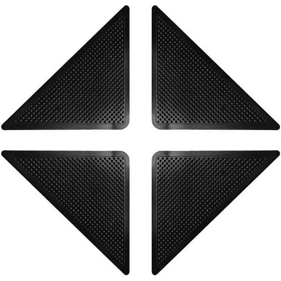 4pcs Rug Carpet Grippers Triangle Rubber Mat Sticker Reusable Non Slip Silicone Room Bath Corners Home Washable Pads Grips