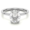 thumbnail image 4 of Solitaire Brilliance 2CT Oval Moissanite Solitaire with Hidden Halo Engagement Ring 10K White Gold, Ring Size 9, 4 of 5