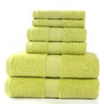 thumbnail image 1 of Juego de toallas verde hierba, algodón puro hilado en anillo de lujo, ecológico y fácil de limpiar, colección de ropa de baño de 6 piezas para uso diario, 1 of 5