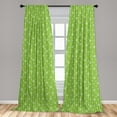 thumbnail image 5 of Ambesonne Irish Curtains, Trifolium Wavy Lines, Pair of 28"x95", Lime Green White, 5 of 5