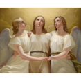 thumbnail image 2 of Franz Kadlik 24x20 Black Ornate Framed Double Matted Museum Art Print Titled: Three Guardian Angels (1822), 2 of 5