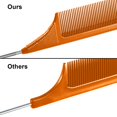 thumbnail image 4 of 3 Pack Rat Tail Combs, Steel Pin, Carbon Fiber, Heat Resistant, Stainless Steel Rat Tail Teasing Combs (Orange), 4 of 6