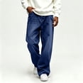 thumbnail image 2 of Cmfcve Hip Hop Baggy Jeans for Men Casual Wide Leg Denim Pants, 2 of 8