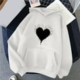 thumbnail image 2 of Chandails à Capuchon Mignons pour Femmes, Manches Longues Décontractées, Imprimé Cœur, Chandail avec Poches, Coupe Ample, Vêtements d'Automne, 2 of 4