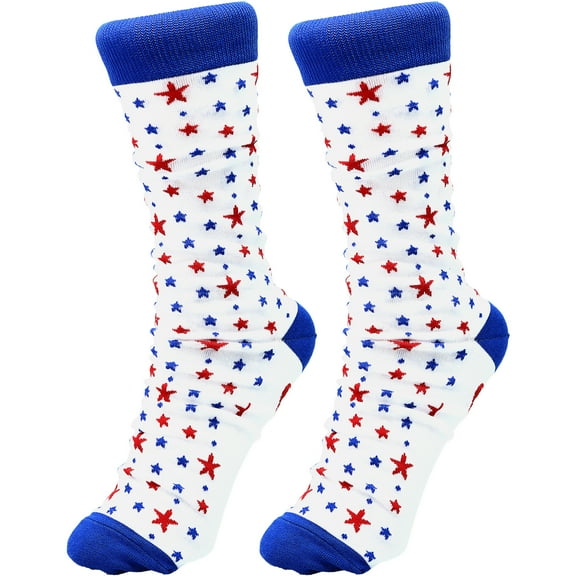 Pavilion Beach Patriotic Red White Blue Stars S/M Unisex Cotton Blend Sock 46335