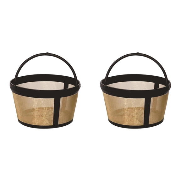 YWIYIUD 2PCS 4-5 Cup Reusable FilterBasket with Mesh Bottom Fits Coffee Maker, Filter Replacement forBasket, Filter Replacement for Coffee Maker 2x3inch