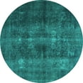 thumbnail image 1 of Ahgly Company Machine Washable Indoor Round Persian Turquoise Blue Traditional Area Rugs, 8' Round, 1 of 4