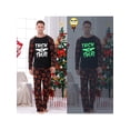 thumbnail image 5 of AIGUR Family Matching Halloween Pajamas Set Bat  Letter Print Holiday Pajamas Glow in Dark Sleepwear Dad Mom Kids PJs, 5 of 10
