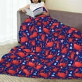 thumbnail image 6 of Honeii Cute Crabs Print Fleece Blanket - Throw Blanket for Bed, Sofa, Couch, Camping, and Travel , Microplush Ultra Soft Warm Blanket-50"x40", 6 of 7
