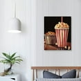 thumbnail image 3 of Nawypu  Canvas Wall Art Classic Old Fashion Film Reels Popcorn Poster Painting Vintage Bar Pub Home Movie Theater Media Room Wall Decor Gallery Canvas Wrapped Artwork, 3 of 4