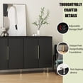 thumbnail image 3 of HIUU Black Fluted Buffet Storage Cabinet with 4 Door Cabinets - Modern Farmhouse Sideboard for Dining Room, Living Room and Entryway., 3 of 9