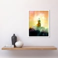 thumbnail image 2 of Lighthouse in the Fog Watercolour Painting Soft Atmospheric Light Coastal Landscape Art Print Framed Poster Wall Decor 12x16 inch, 2 of 5