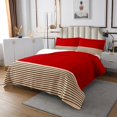 thumbnail image 2 of Erosebridal Ensembles de Courtepointe à Rayures Géométriques pour Lit Simple, Ensemble de Literie Géométrie Abstraite, Ensemble de Couvre-Lit Design Moderne Rouge Simple, Ultra Doux Décoratif pour Chambre, 2 Pcs, 2 of 6