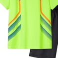 thumbnail image 5 of Xudanell Teen Boy Summer Outfit 3T-14 Summer Sport T-Shirt Shorts Set Print Clothing Sets Tracksuit (Light Green, 5-6 Years), 5 of 5