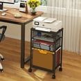 thumbnail image 2 of Rolling File Cart with 3 Drawers, Under Desk Storage Mobile Filing Cabinet for Home Office, Hanging File Folders Organizer, Utility Cart with Wheels, Printer Stand, Black, 2 of 7