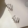thumbnail image 4 of 1 Pair Shiny Crystal Claw Earring Cuff for Women Silver Needle Ear Piercing Stud----Gold--Product code 63354 Gold, 4 of 5