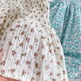thumbnail image 6 of LYMAYTER Newborn Baby Girls Summer Floral Romper Sleeveless Halter Smocked Bubble Dress Hat Set, 6 of 8