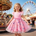 thumbnail image 3 of Lanbubble Toddler Baby Girls Rainbow Tutu Dresses Tulle Dress Party Princess Sequins Sundress Ruffle Sleeveless Butterfly 2-3 Years, 3 of 6