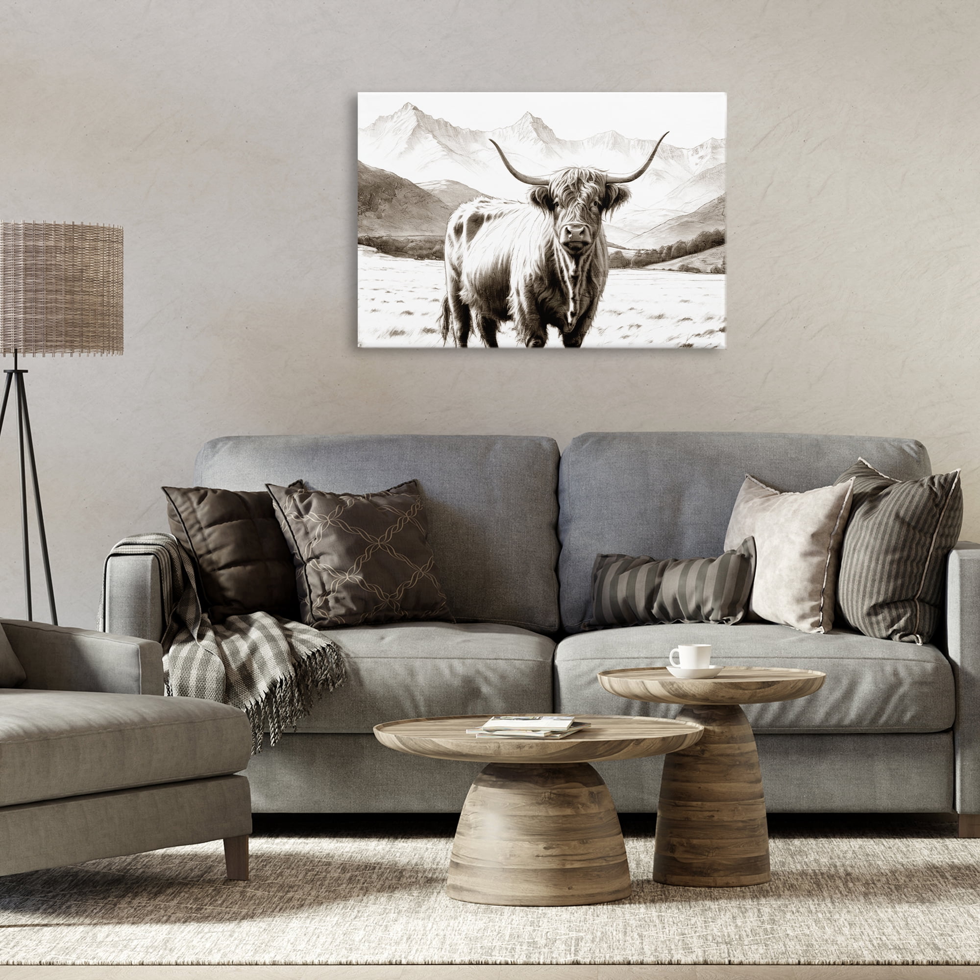 Stupell Industries Highland Sepia Sketch Canvas Wall Art, design by Kim Allen