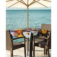 thumbnail image 3 of Hokiten Outdoor Tablecloths with Umbrella Hole & Zipper, Colorful Flowers 54x54 Inch Square Tablecloths, Modern Botanical Floral Oil Painting Waterproof Table Cloth, Patio/Pool/Picnic Table Covers, 3 of 7