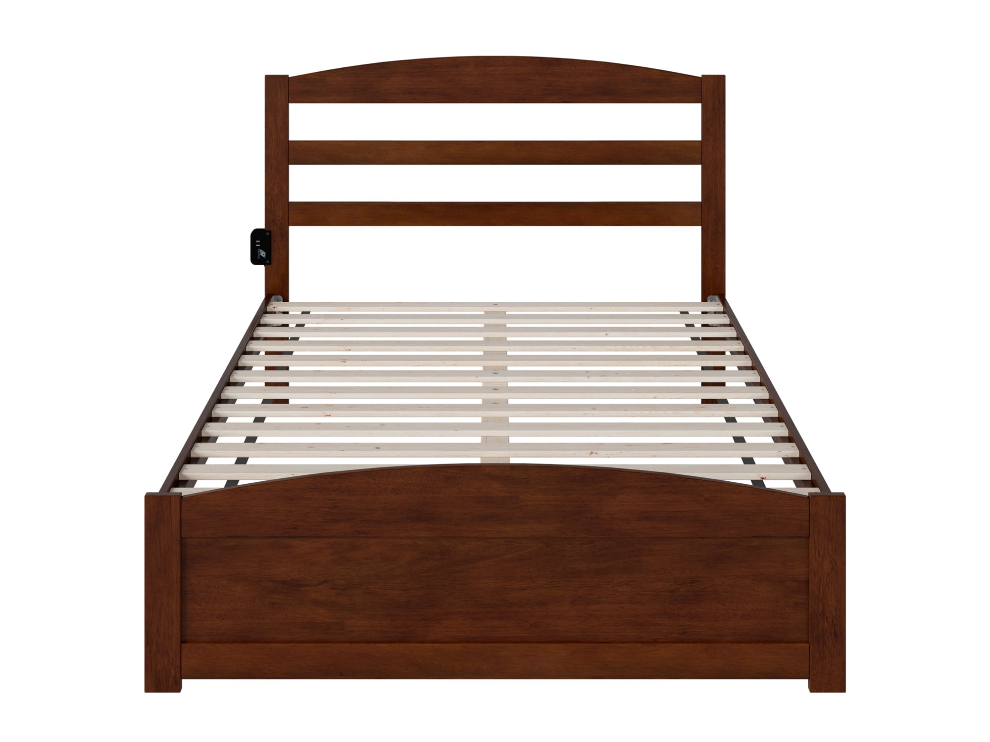 AFI Warren 14" Full Wood Platform Bed Frame with Headboard and Footboard, Walnut