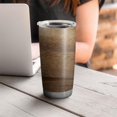 thumbnail image 4 of 20oz Insulated Car Cup with Silver Base, Stainless Steel Travel Tumbler with Telescopic Straw and Lid, 360° Full Wrap Printed, Wood Print, 4 of 6