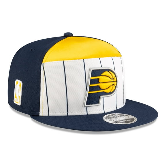Men's New Era  White/Navy Indiana Pacers 2025 NBA Tip Off Split Panel 9FIFTY Snapback Hat