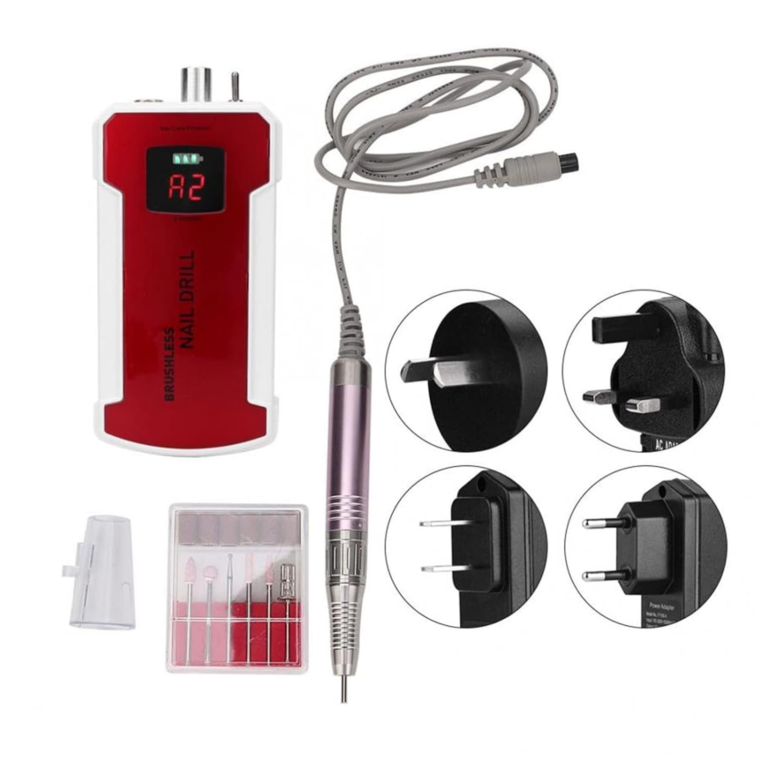 80W Rechargeable Electric Nail Drill 35000RPM Manicure Drill Art Set Machine Mill Cutter Sets Nail Pedicure File Polishing Tool