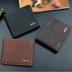 thumbnail image 5 of Cartera de cuero para hombre, billetera multifuncional marrón claro con cremallera, monedero con múltiples bolsillos, 5 of 8