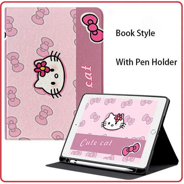 Sanrio Cute Hello Kitty PU Leather Case For IPad 10th Gen Air 4 5 Mini 6 Case For IPad Pro 11 7/8/9th 10.2 Protective Cover FGS