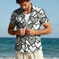 thumbnail image 6 of Mifsaly Mens Valentines Shirt Hearts Print Short Sleeve Blouse Cozy Breathable Vacation Tops Festival Party Lapel Basic Blouse Spring Summer Outfits XXL, 6 of 9