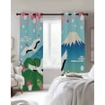 thumbnail image 3 of Teal Blue Mountain Blackout Curtains 54 Inches Long, Farmhouse Cherry Blossoms Cranes Thermal Insulated Black Out Curtains, Darkening Window Curtain Drapes for Bedroom Living Room 45"x54" 2 Panels, 3 of 9