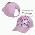thumbnail image 3 of KPOPLK Kids Baseball Hat Visor Little Girl Sun Protection Hat Ponytail Hole Sun Hat Beach Sun Hat for Children(2-8 Years,Light Pink), 3 of 4