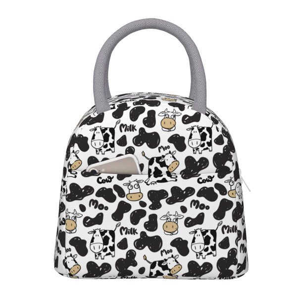 Disketp Cow Bolsa Térmica para Almuerzo, Lonchera con Abertura Amplia y Gran Capacidad, Organizador Reutilizable para Mujeres, Hombres y Adultos