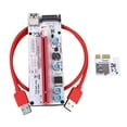 thumbnail image 2 of Tarjeta vertical PCI-E Interfaz de 6 pines Adaptador 1x a 16x Tarjeta gráfica Tarjeta extensora PCI-E, rojo, blanco, cable rojo Methold EL001475-01, 2 of 2