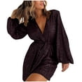 thumbnail image 2 of TMOYZQ Jumpsuits for Women Plus Size Sequin Casual Formal Romper Long Sleeve Wrap V Neck Wedding Cocktail Party Guest Loose Jumpsuits, 2 of 6