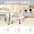 thumbnail image 3 of Kids Table and 4 Chairs Set, Height Adjustable Toddler Table and Chairs Set with Rubber Foot Covers, Graffiti Desktop Children Activity Table for Ages 2-10, Daycare, Classroom, 3 of 7