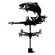 thumbnail image 2 of Veleta de acero inoxidable con estatuil de animal, práctico indicador de dirección del viento, adorno de manualidades de estilo d Salmón Soledad Veleta, 2 of 7