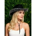 thumbnail image 4 of Deago Women's Western Rhinestone Cowboy Hat Bridal Cowgirl Hats for Bachelorette Party Halloween Costume (Black), 4 of 8