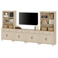 thumbnail image 3 of WAMPAT Television Stands with Bookshelves for TVs up to 75", Farmhouse Wall Unit TV Stand with 8 Doors & 4 Drawer, Media Console Table for Living Room, Bedroom & Home Theater, Beige, 3 of 6