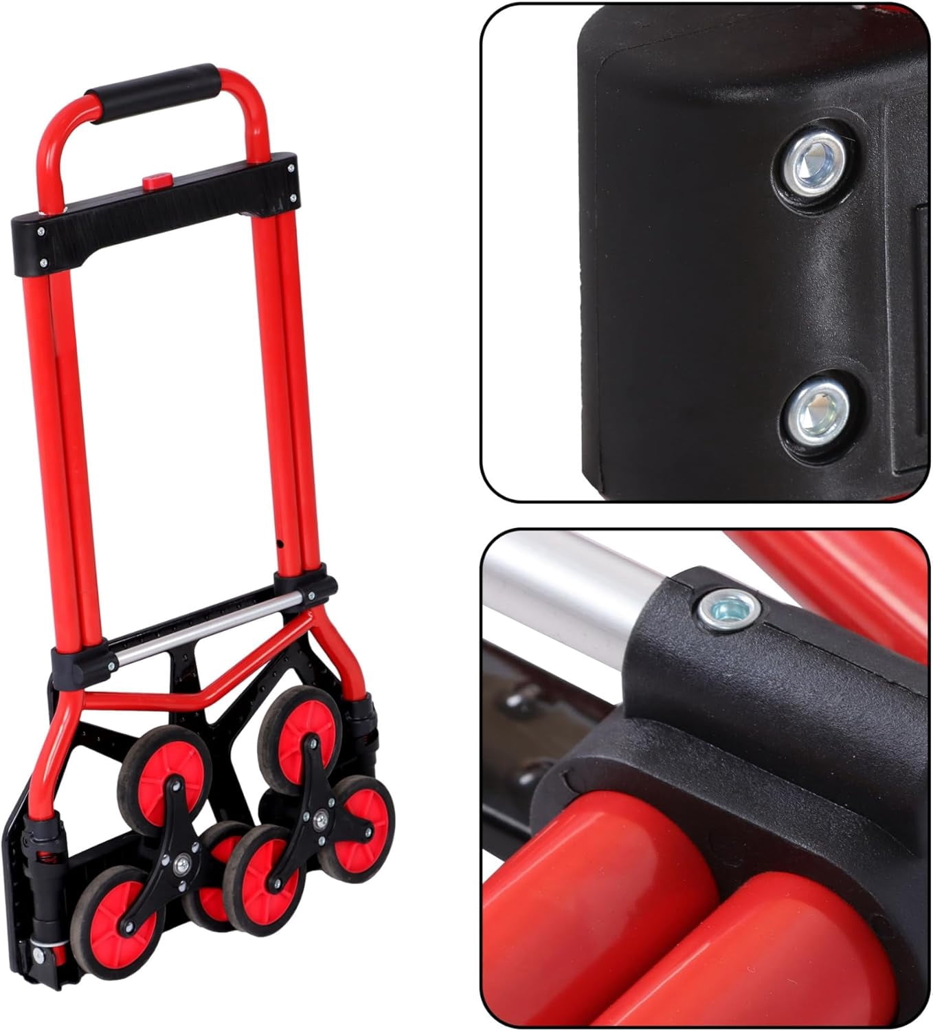 OTTULUR Telescoping Stair Climbing Dolly with 330LB Load Capacity Collapsible Hand Truck Featuring Silent Rollers and Adjustable Bungee Cord for Home Moving, Luggage, Warehouse Use