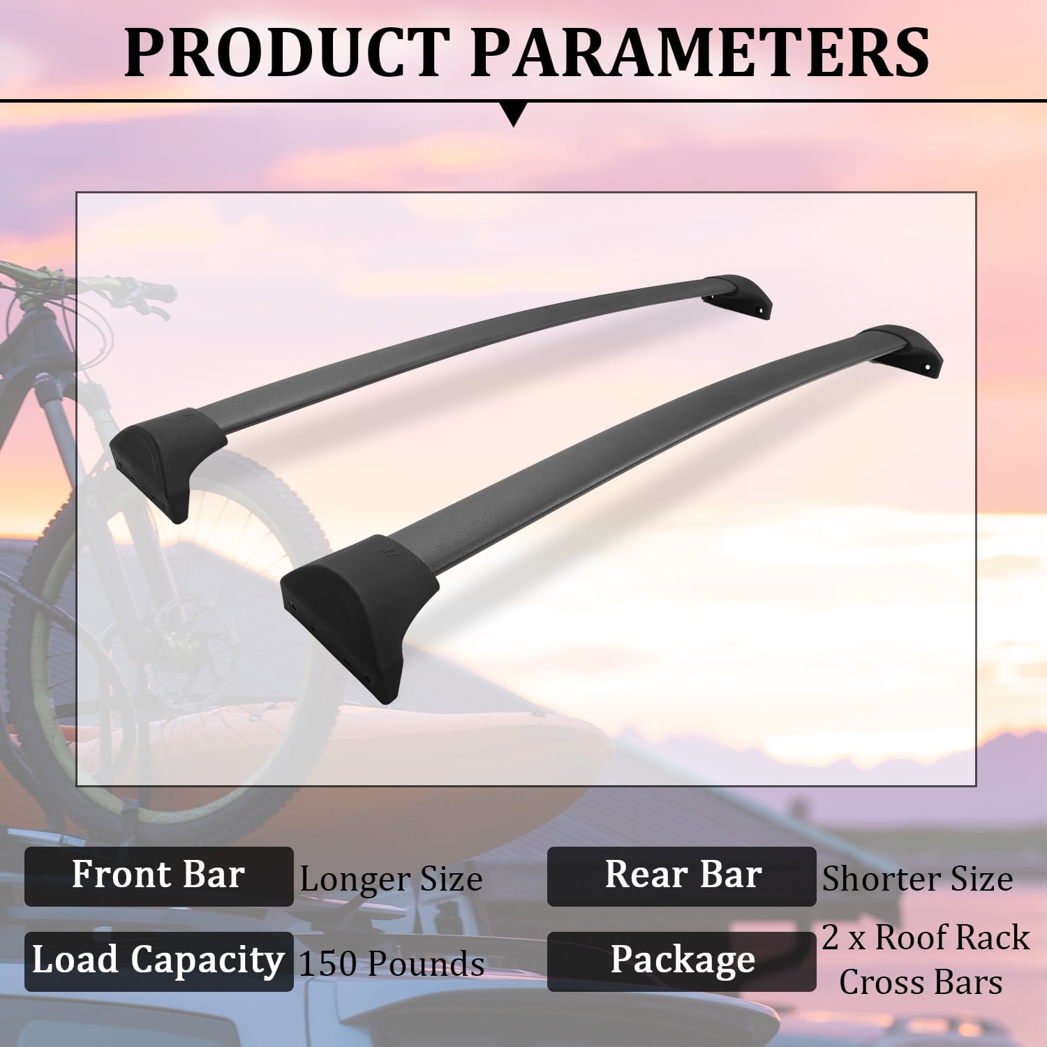 Kojem Roof Racks Crossbars for Honda Pilot 2016- 2022 Aluminum Cargo Carrier 08L04-TG7-10