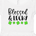 thumbnail image 4 of Inktastic Blessed and Lucky 4 Leaf Clovers St. Patrick's Day Girls Toddler Dress, 4 of 5
